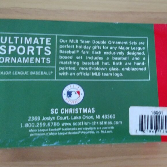 Set of 2 Christmas Baseball Ornaments - Picture 6 of 10